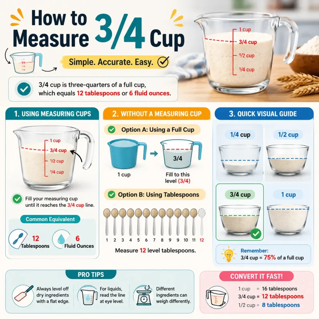 No Measuring Cup? Here is how to measure 3/4 cup Easily 4 No Measuring Cup - Learn how to measure 3-4 cup