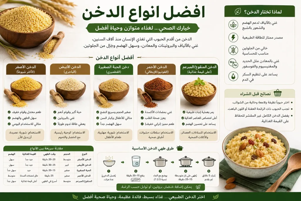 الدليل الشامل للحبوب الخارقة: كيف تختار افضل انواع الدخن لصحتك؟ 9 كيف تختار افضل انواع الدخن النقي لمائدتك؟