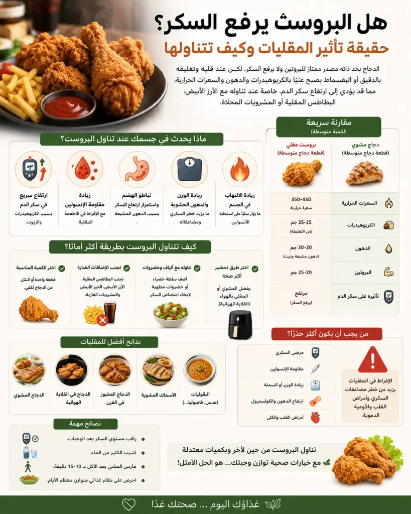 الحقيقة الكاملة: هل البروست يرفع السكر وكيف تؤثر المقليات على مستواك؟ 5 هل البروست يرفع السكر - حقيقة تأثير المقليات وكيف تتناولها