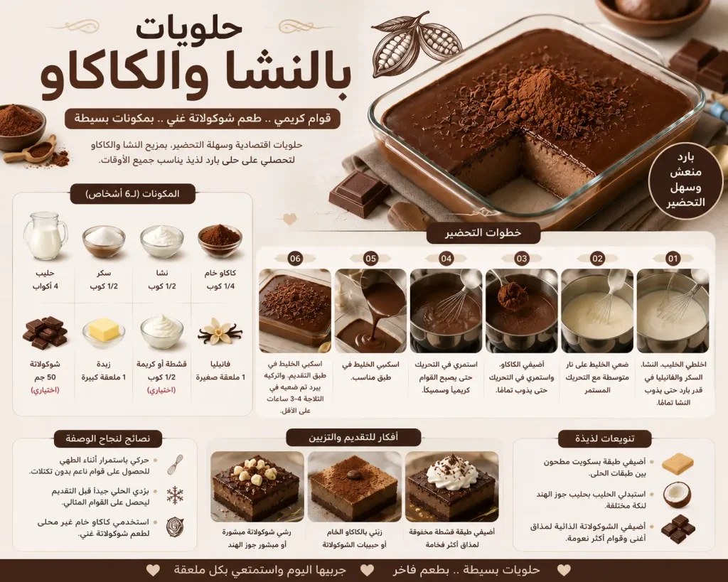 أسرار إعداد حلويات بالنشا والكاكاو بدون فرن أو بيض