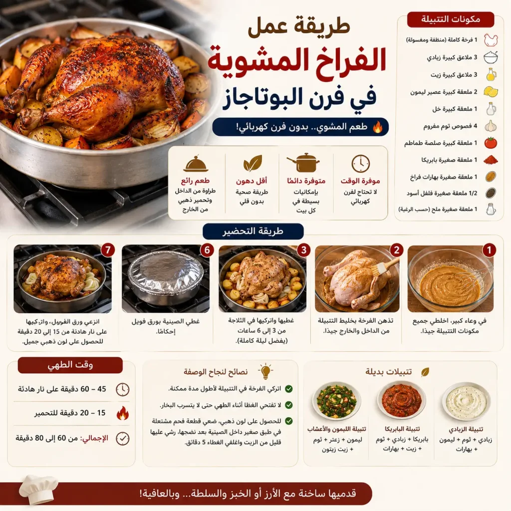 طريقة عمل الفراخ المشوية فى فرن البوتاجاز